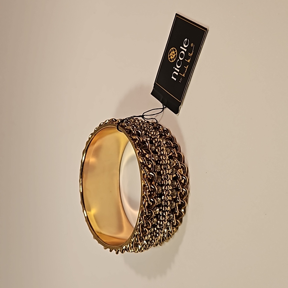 nicole by Nicole Miller Gold Tone Chain Bangle Bracelet